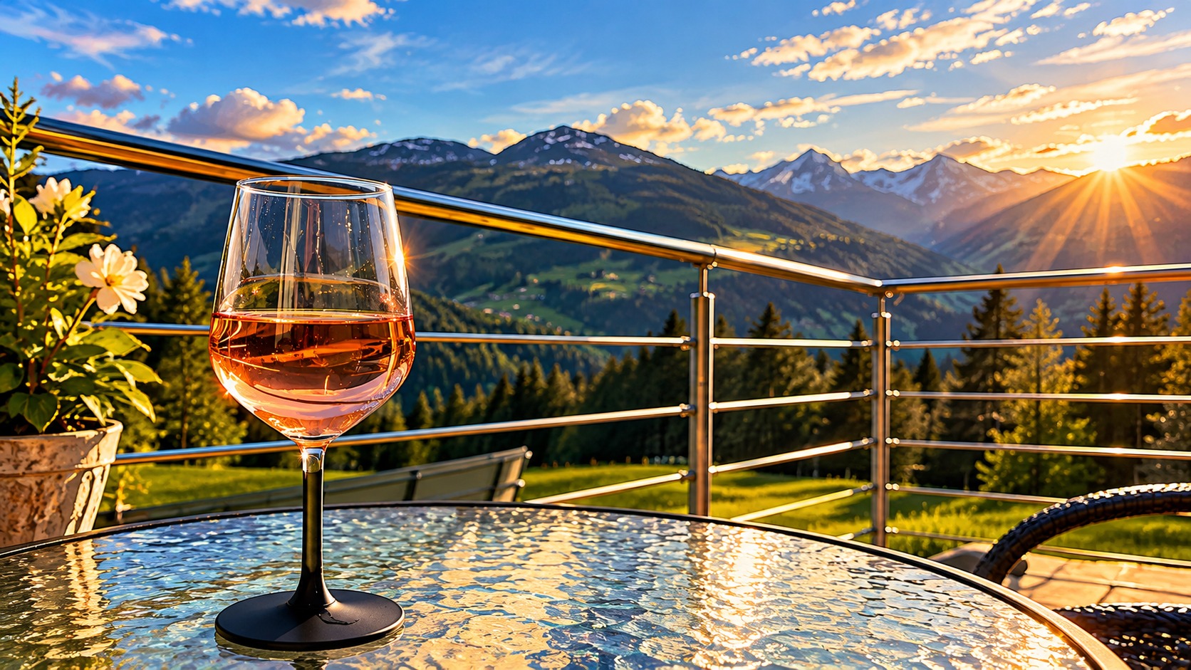 Bergblick von der Terrasse über die Kärntner Berge